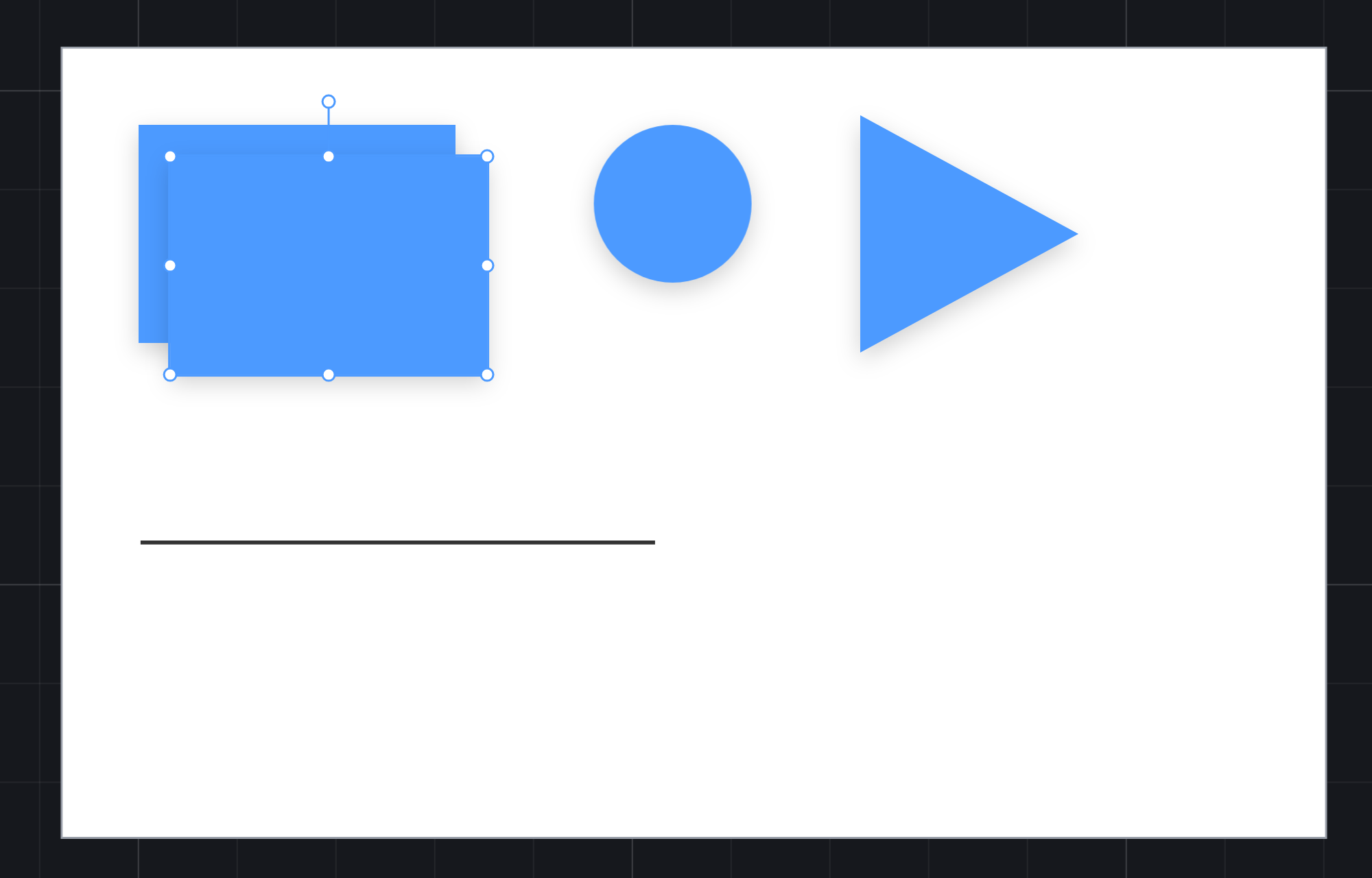 The rectangle with its copy just below and to the right, the copy selected