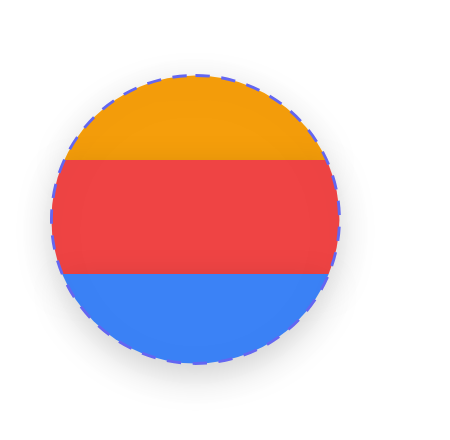 The stripes now showing only inside a circle