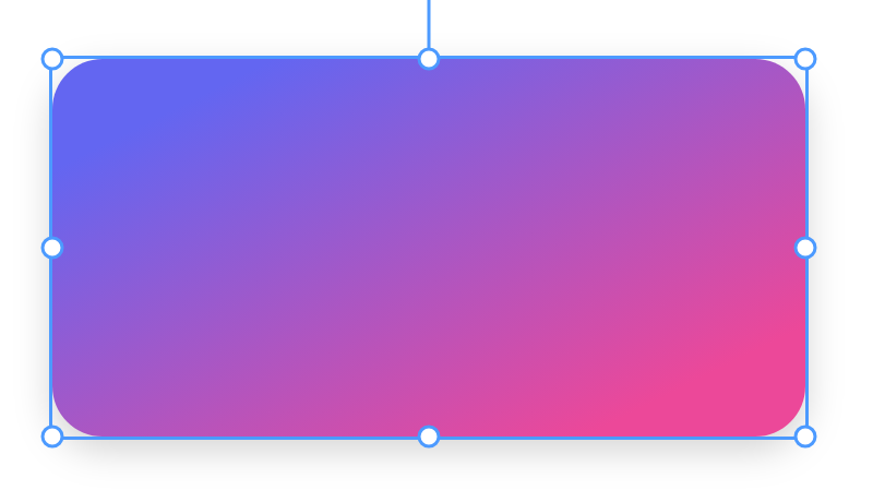 A rounded rectangle shading from purple at the top left to pink at the bottom right