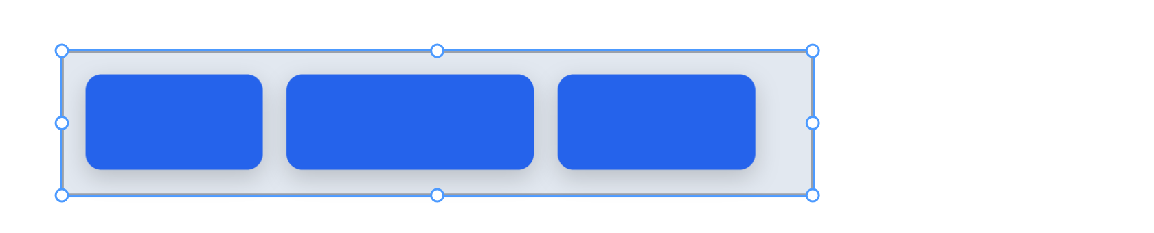 The same row, tighter: 12 between the tabs and 12 from the edges