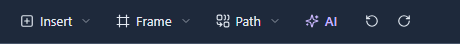 The toolbar: Insert, Frame, Path, AI, then the Undo and Redo arrows