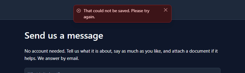 That could not be saved. Please try again.