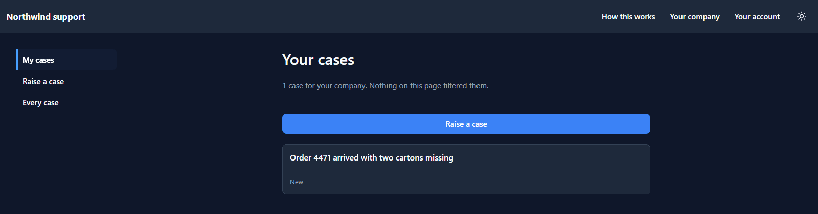 Your cases: 1 case for your company. Order 4471 arrived with two cartons missing, New